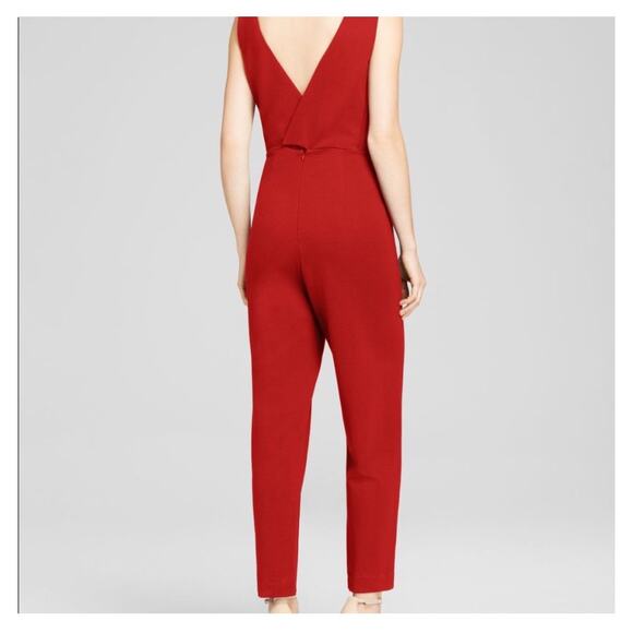 French Connection Marie V-Neck Jumpsuit in Red Size 4 Women's Valentines Day - Picture 2 of 12